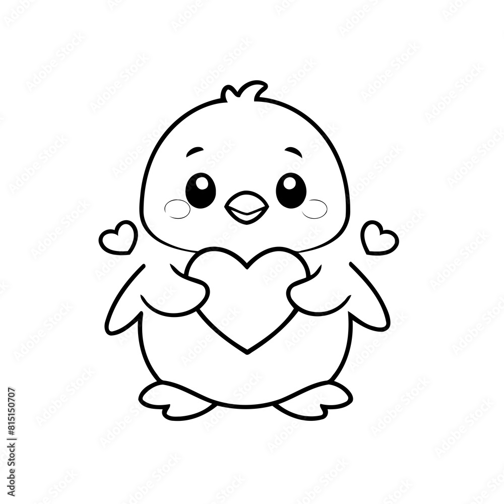Cute vector illustration Penguin drawing for kids page Cute vector illustration Penguin drawing for kids page
