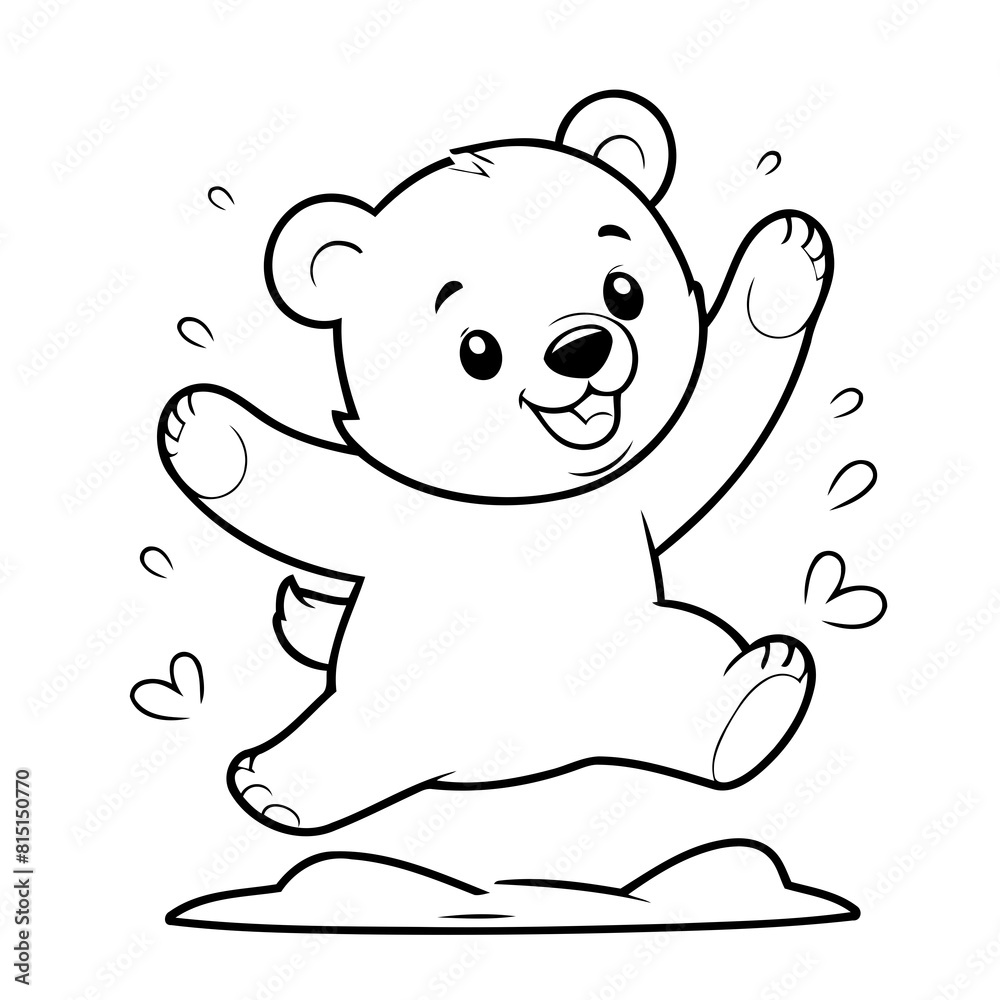 Simple vector illustration of Bear hand drawn for toddlers Simple vector illustration of Bear hand drawn for toddlers