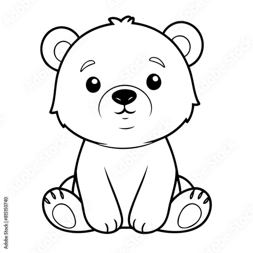 Cute vector illustration Bear doodle for toddlers worksheet