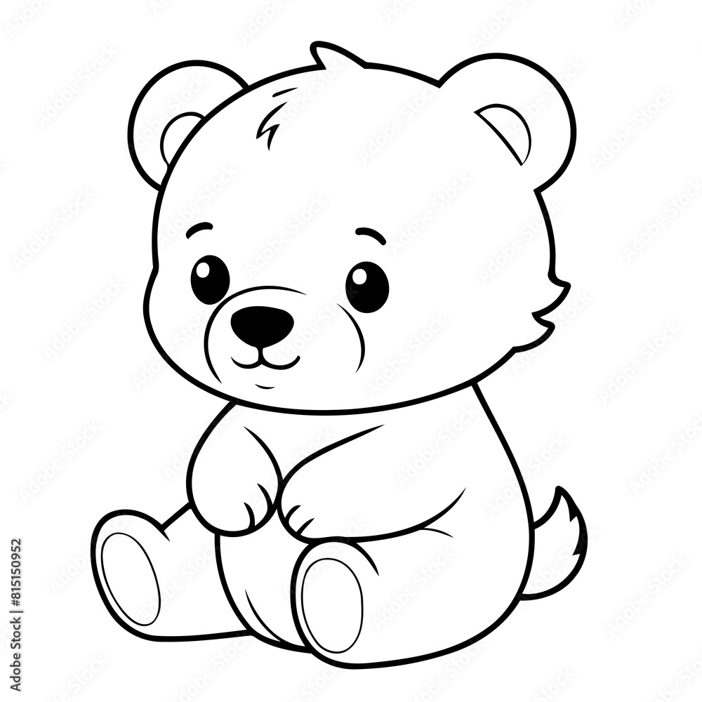 Cute vector illustration Bear doodle for toddlers worksheet Cute vector illustration Bear doodle for toddlers worksheet