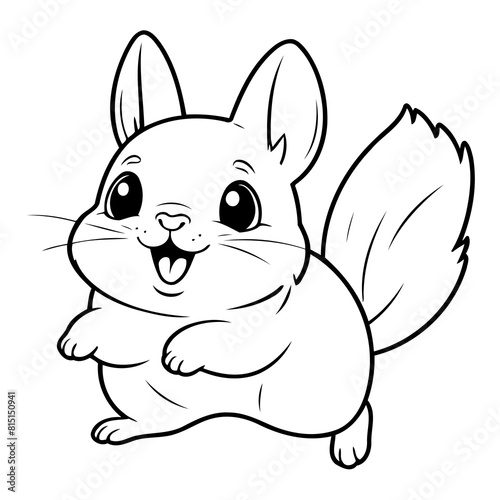 Cute vector illustration Chinchilla colouring page for kids