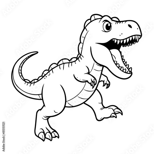 Simple vector illustration of Allosaurus hand drawn for toddlers