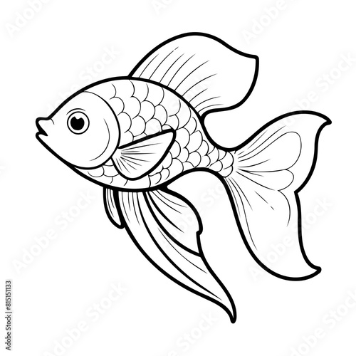 Cute vector illustration Guppy drawing colouring activity