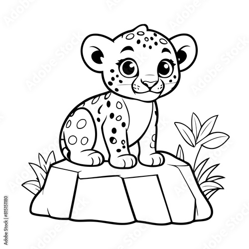 Cute vector illustration Cheetah drawing for toddlers book