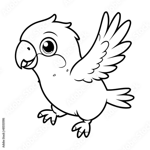 Simple vector illustration of Parrot hand drawn for toddlers © meastudios
