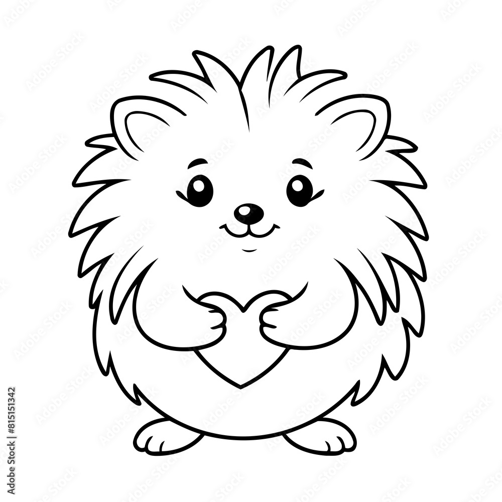 Cute vector illustration Hedgehog drawing for kids page