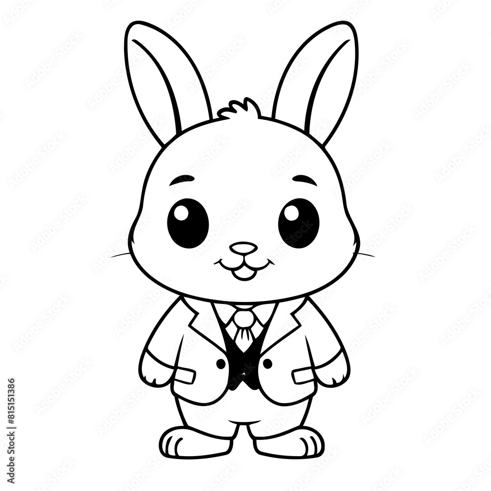Simple vector illustration of Rabbit for toddlers colouring page Simple vector illustration of Rabbit for toddlers colouring page