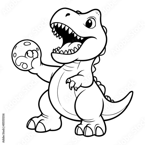 Cute vector illustration Tyrannosaurus doodle for children worksheet