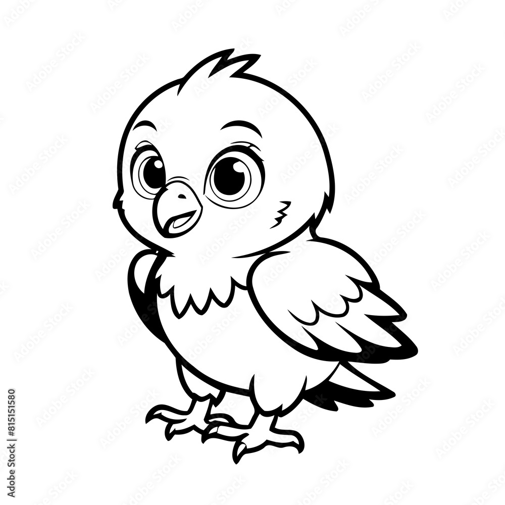 Cute vector illustration Eagle doodle for kids colouring page