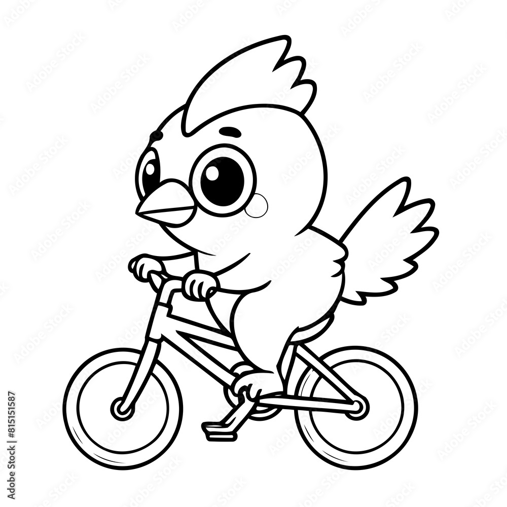 Simple vector illustration of Cardinal drawing for kids page Simple vector illustration of Cardinal drawing for kids page