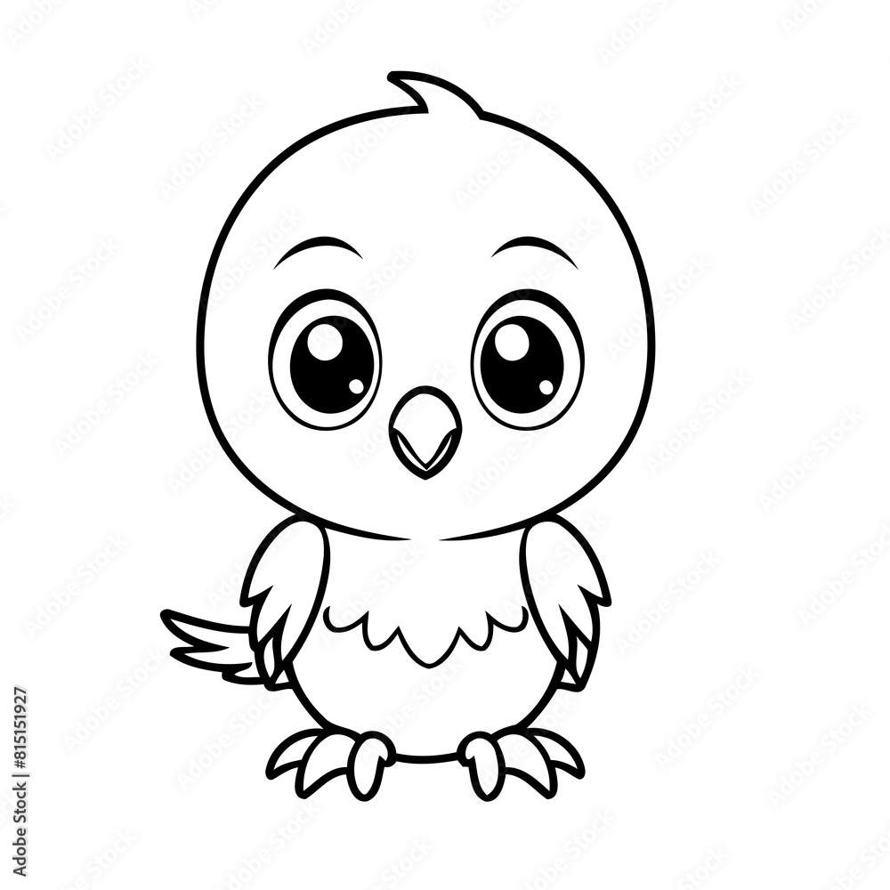 Cute vector illustration Parrot drawing for kids colouring activity Cute vector illustration Parrot drawing for kids colouring activity