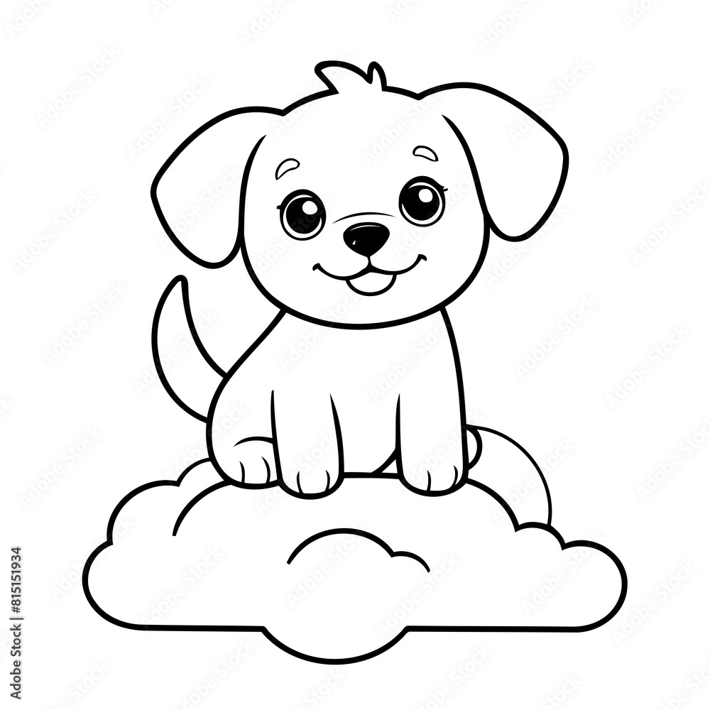 Fototapeta premium Cute vector illustration Dog hand drawn for toddlers