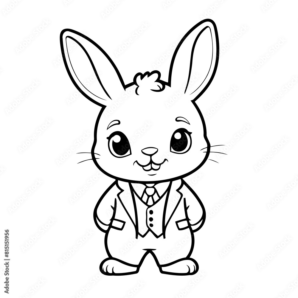 Obraz premium Cute vector illustration Rabbit for toddlers colouring page