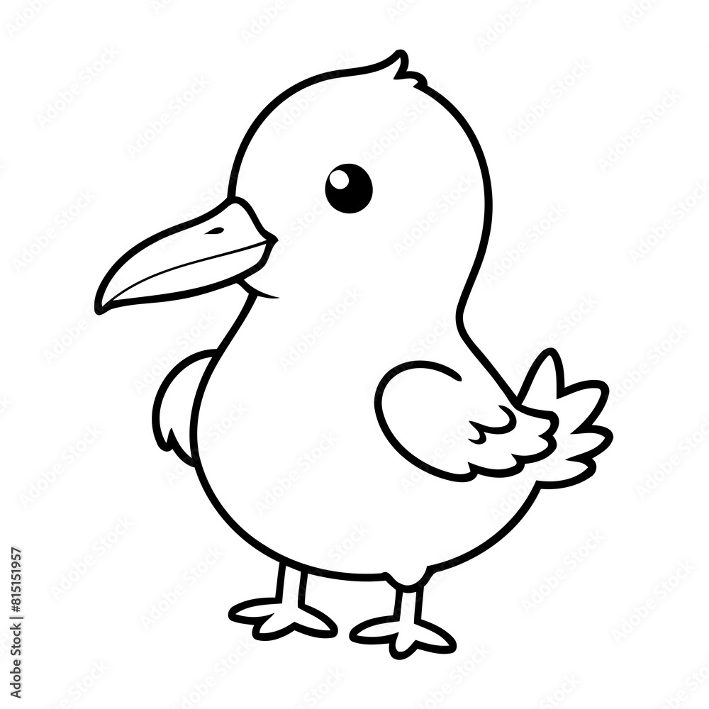 Fototapeta premium Cute vector illustration Seagull hand drawn for toddlers