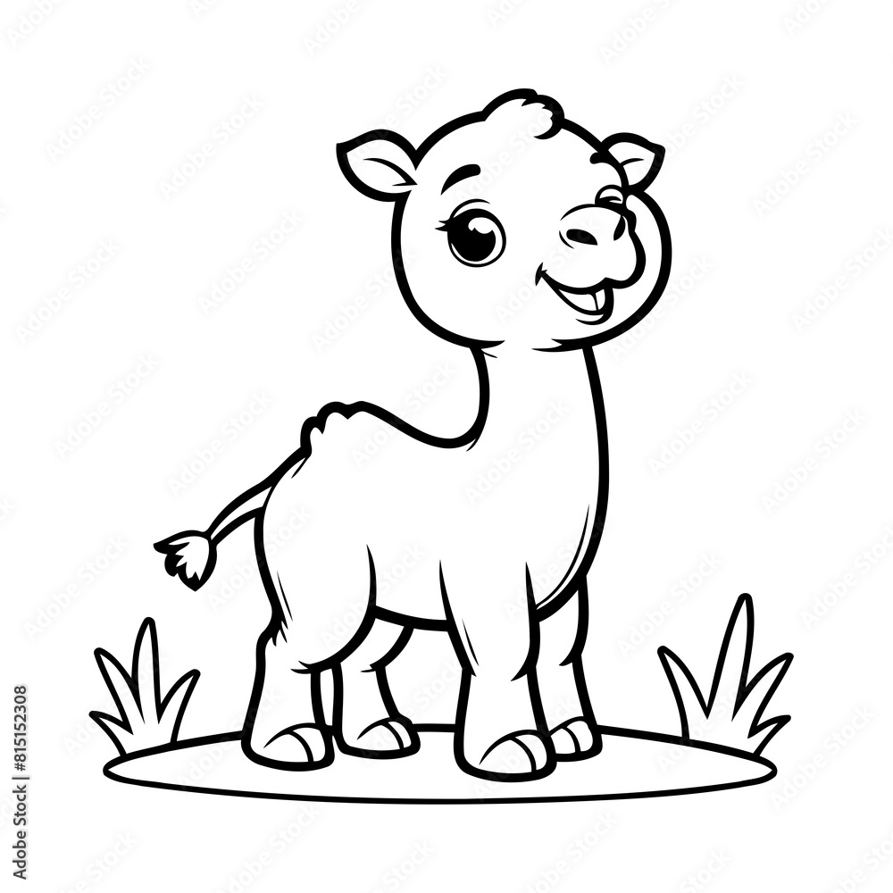 Vector illustration of a cute Camel drawing for kids colouring activity Vector illustration of a cute Camel drawing for kids colouring activity