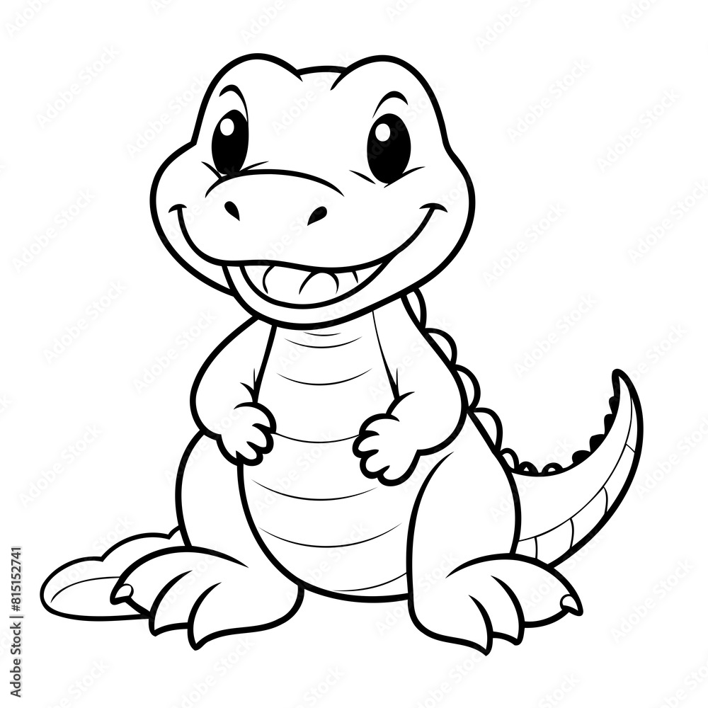 Cute vector illustration Alligator for toddlers colouring page Cute vector illustration Alligator for toddlers colouring page