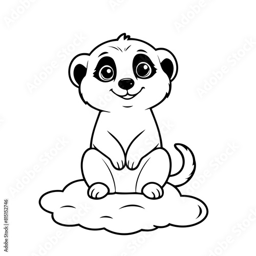 Vector illustration of a cute Meerkat drawing for toddlers book