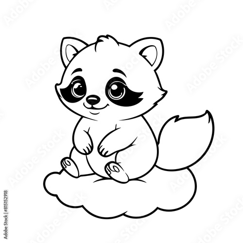Cute vector illustration Raccoon drawing for toddlers book