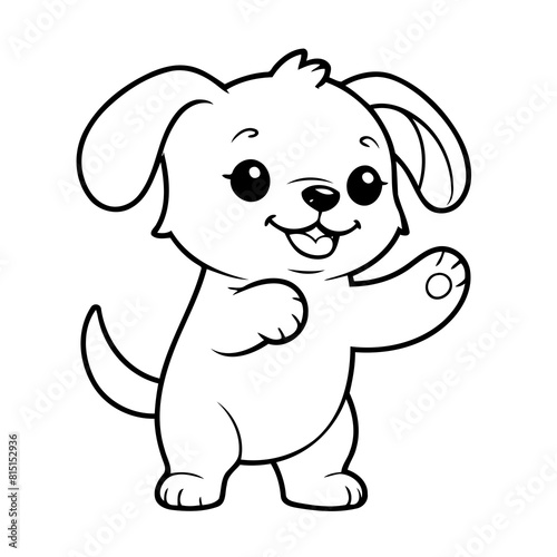 Cute vector illustration Dog doodle for kids coloring worksheet