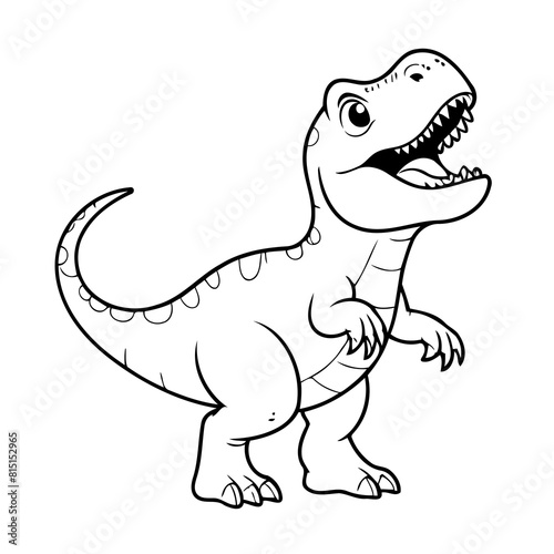 Cute vector illustration Tyrannosaurus doodle for toddlers coloring activity