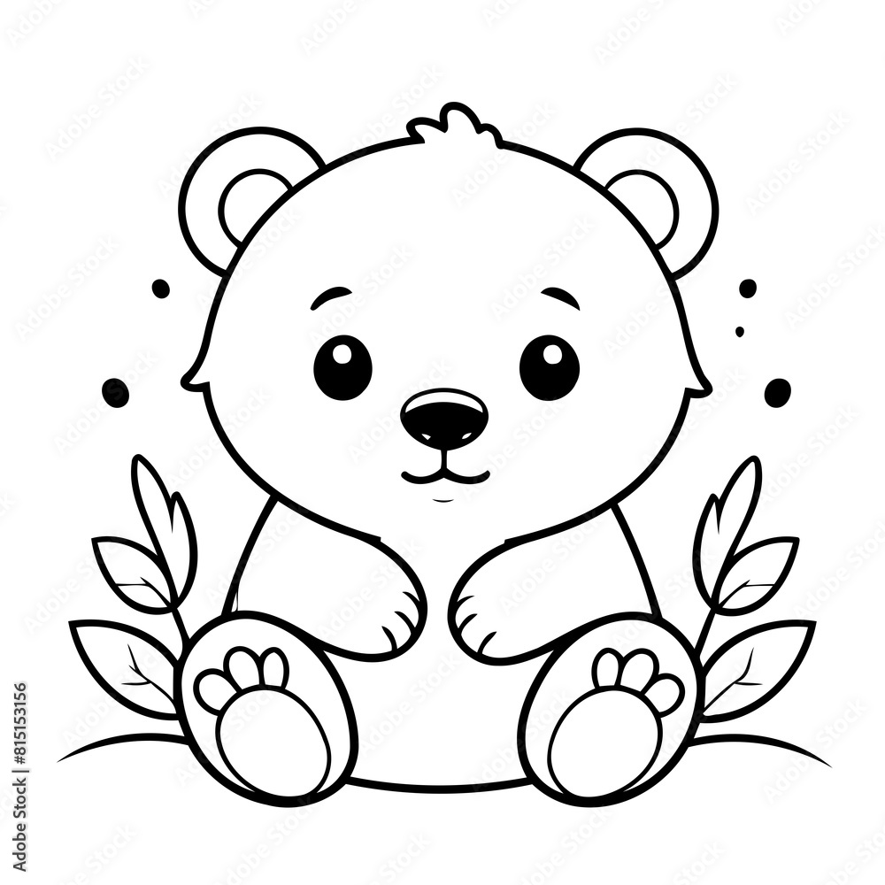 Fototapeta premium Cute vector illustration Bear hand drawn for toddlers