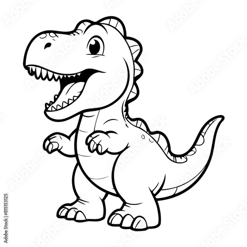 Simple vector illustration of Tyrannosaurus for kids coloring page