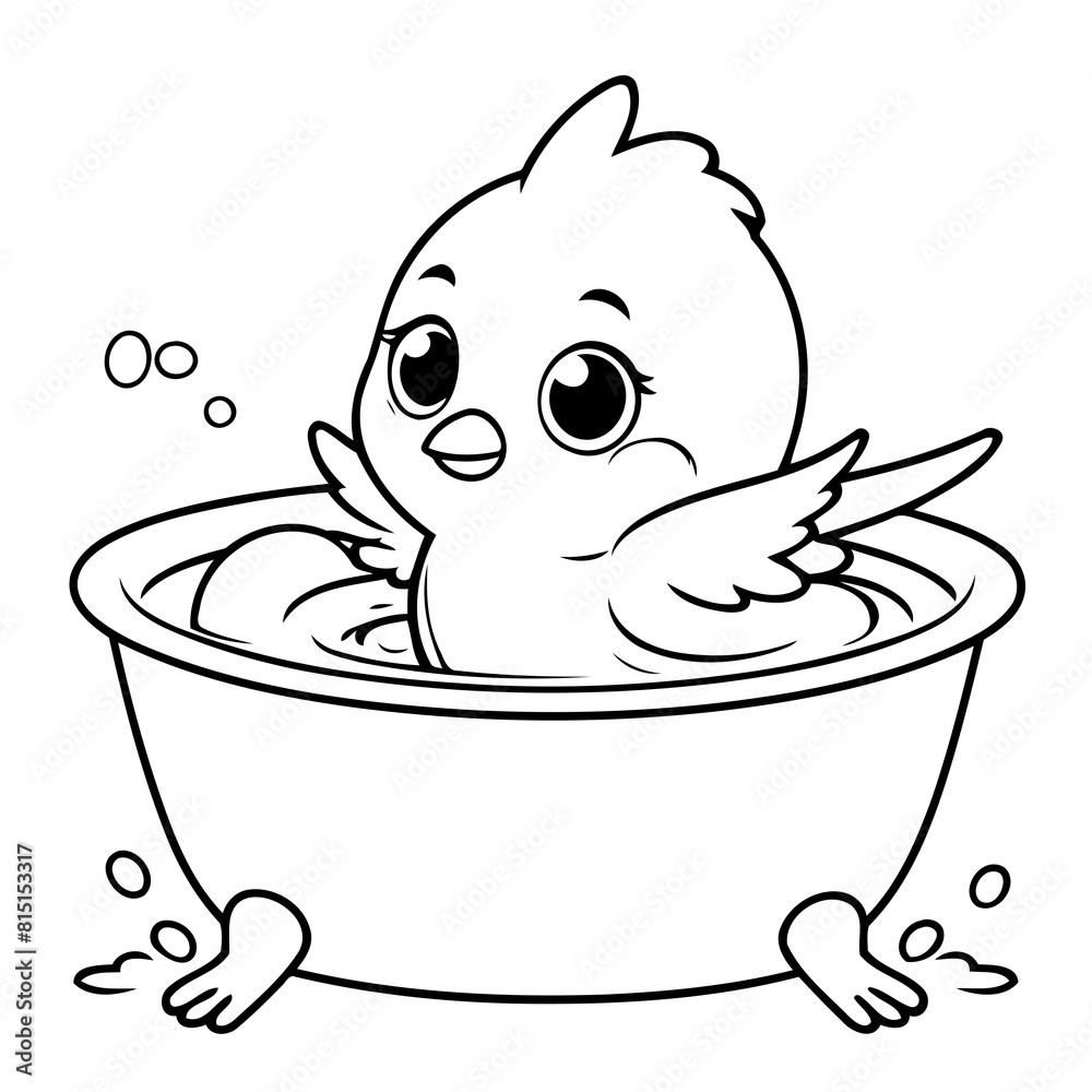 Simple vector illustration of Finch hand drawn for toddlers Simple vector illustration of Finch hand drawn for toddlers