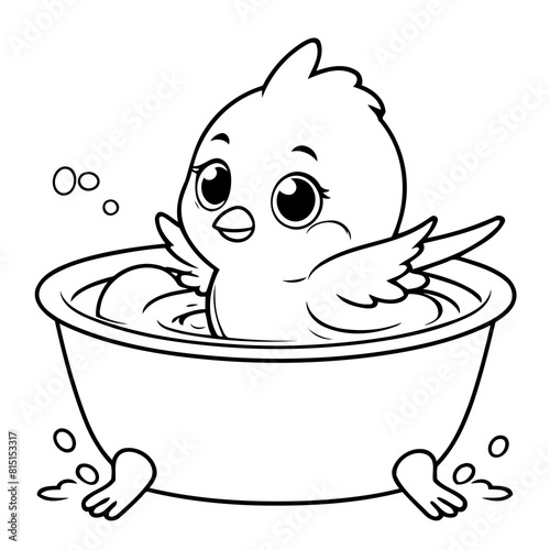 Simple vector illustration of Finch hand drawn for toddlers