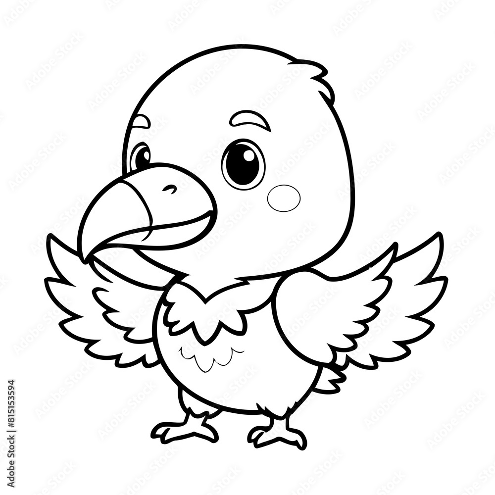 Vector illustration of a cute Condor drawing for toddlers coloring activity Vector illustration of a cute Condor drawing for toddlers coloring activity