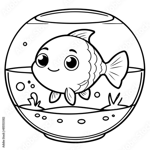 Simple vector illustration of Tetra for toddlers colouring page