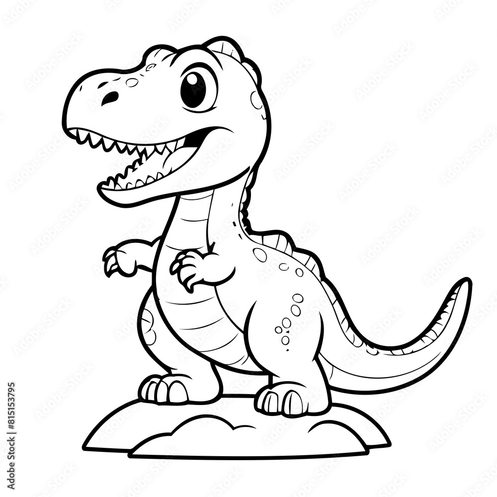 Simple vector illustration of Allosaurus hand drawn for toddlers Simple vector illustration of Allosaurus hand drawn for toddlers