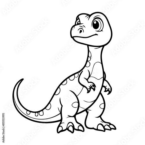 Simple vector illustration of Velociraptor for toddlers colouring page