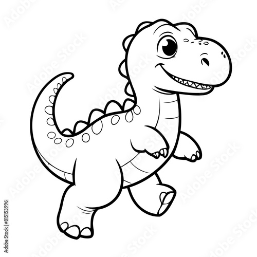 Cute vector illustration Diplodocus doodle for toddlers worksheet