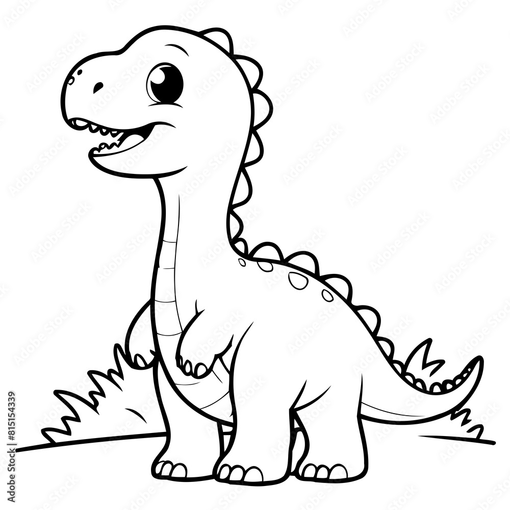 Vector illustration of a cute Brachiosaurus drawing for colouring page Vector illustration of a cute Brachiosaurus drawing for colouring page