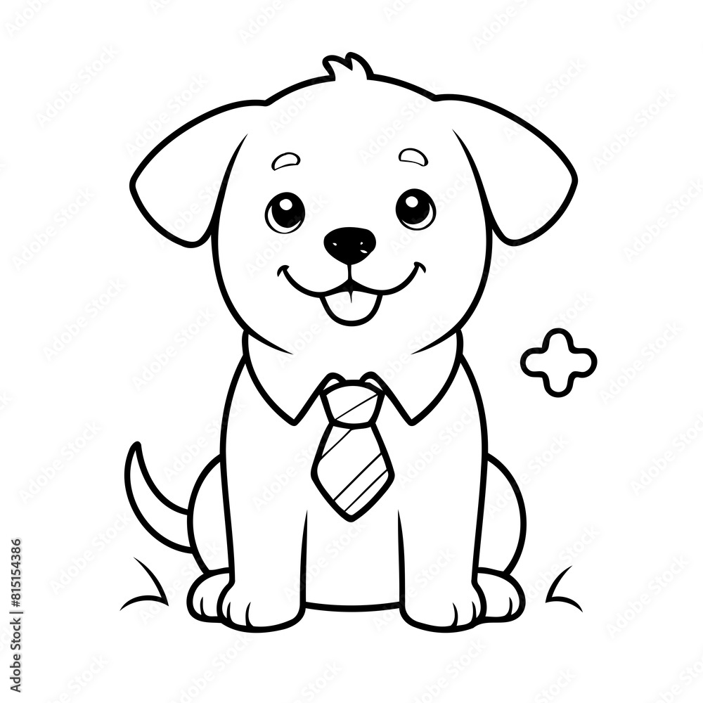 Simple vector illustration of Dog for children colouring activity
