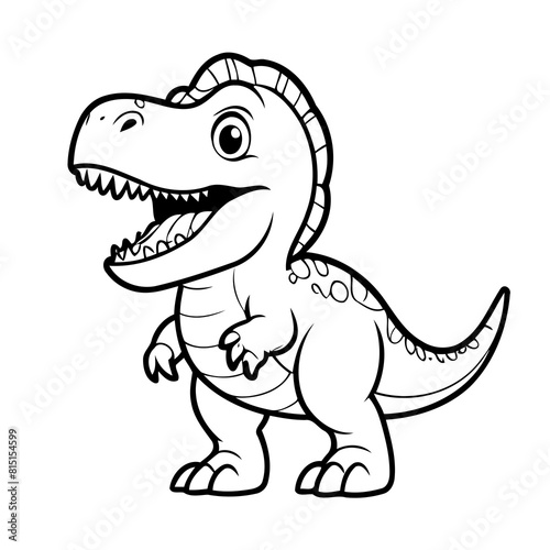 Simple vector illustration of Tyrannosaurus hand drawn for toddlers