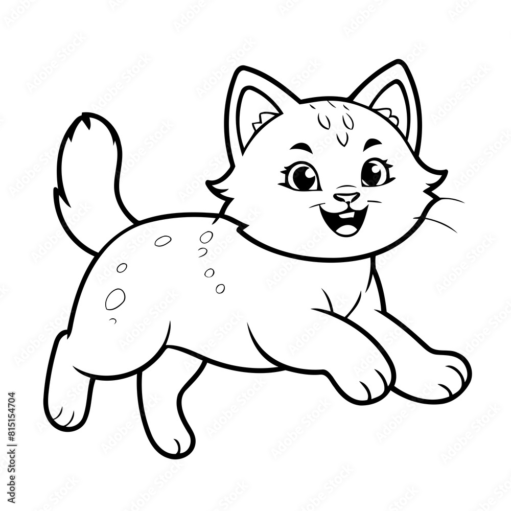 Cute vector illustration Lynx for children colouring activity