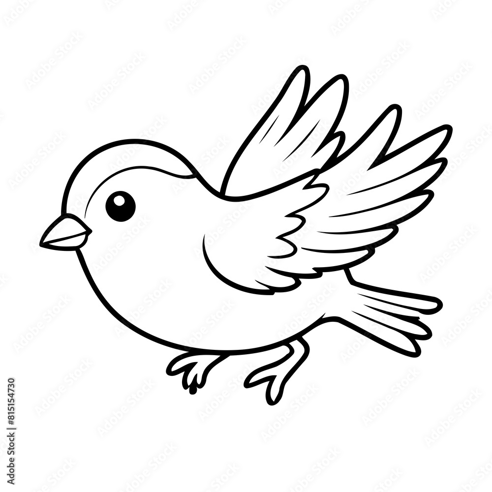 Cute vector illustration Sparrow hand drawn for kids coloring page Cute vector illustration Sparrow hand drawn for kids coloring page