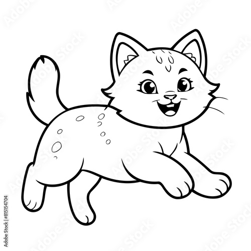 Cute vector illustration Lynx for children colouring activity