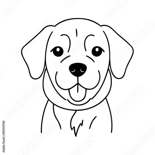 Simple vector illustration of Dog drawing for toddlers coloring activity