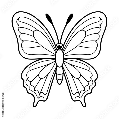 Vector illustration of a cute Butterfly drawing for kids page