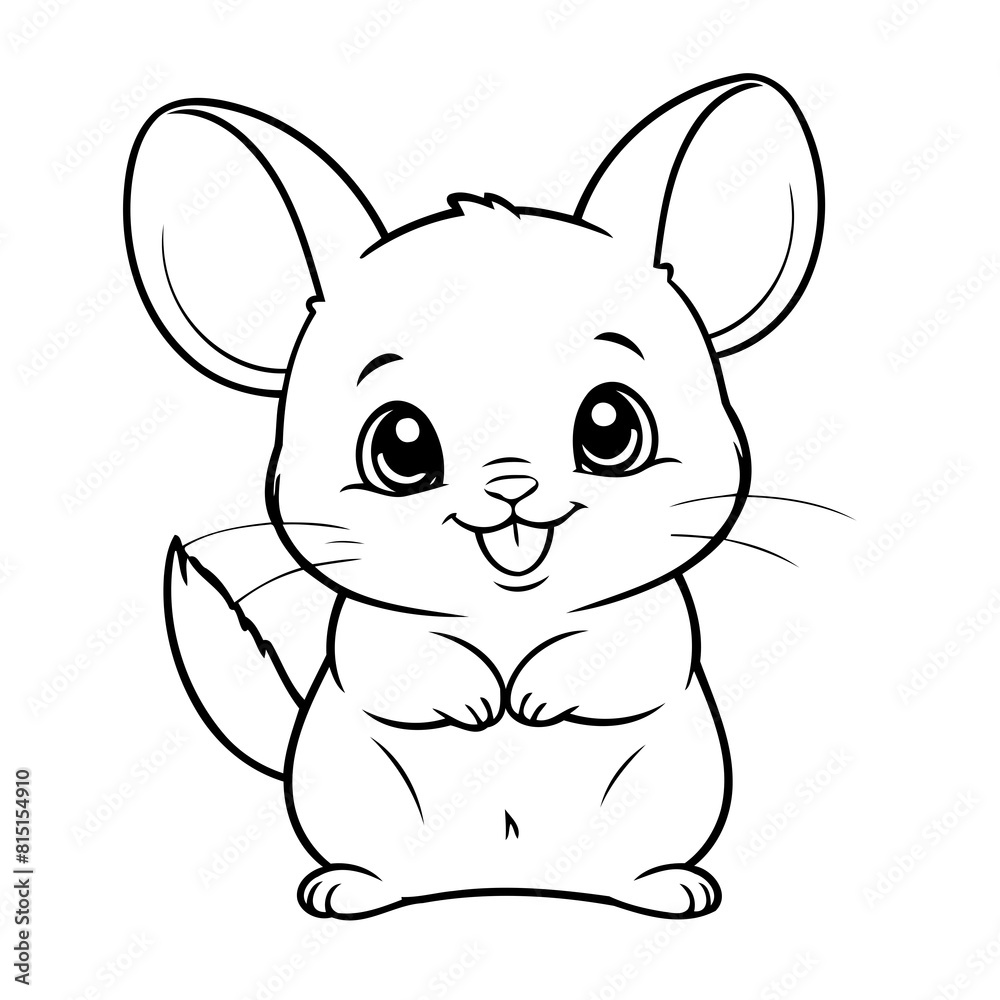 Vector illustration of a cute Chinchilla doodle for toddlers coloring activity Vector illustration of a cute Chinchilla doodle for toddlers coloring activity