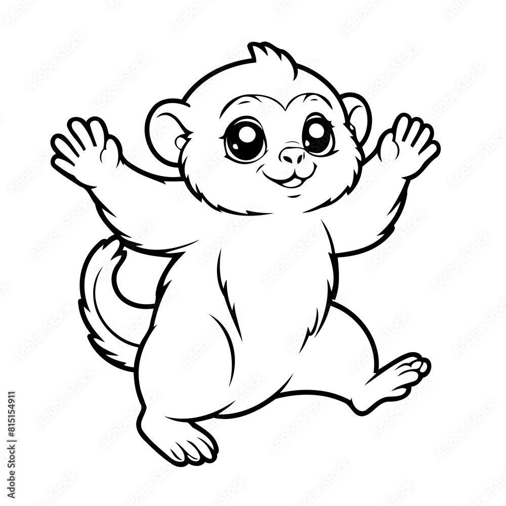 Vector illustration of a cute Marmoset drawing for toddlers book Vector illustration of a cute Marmoset drawing for toddlers book