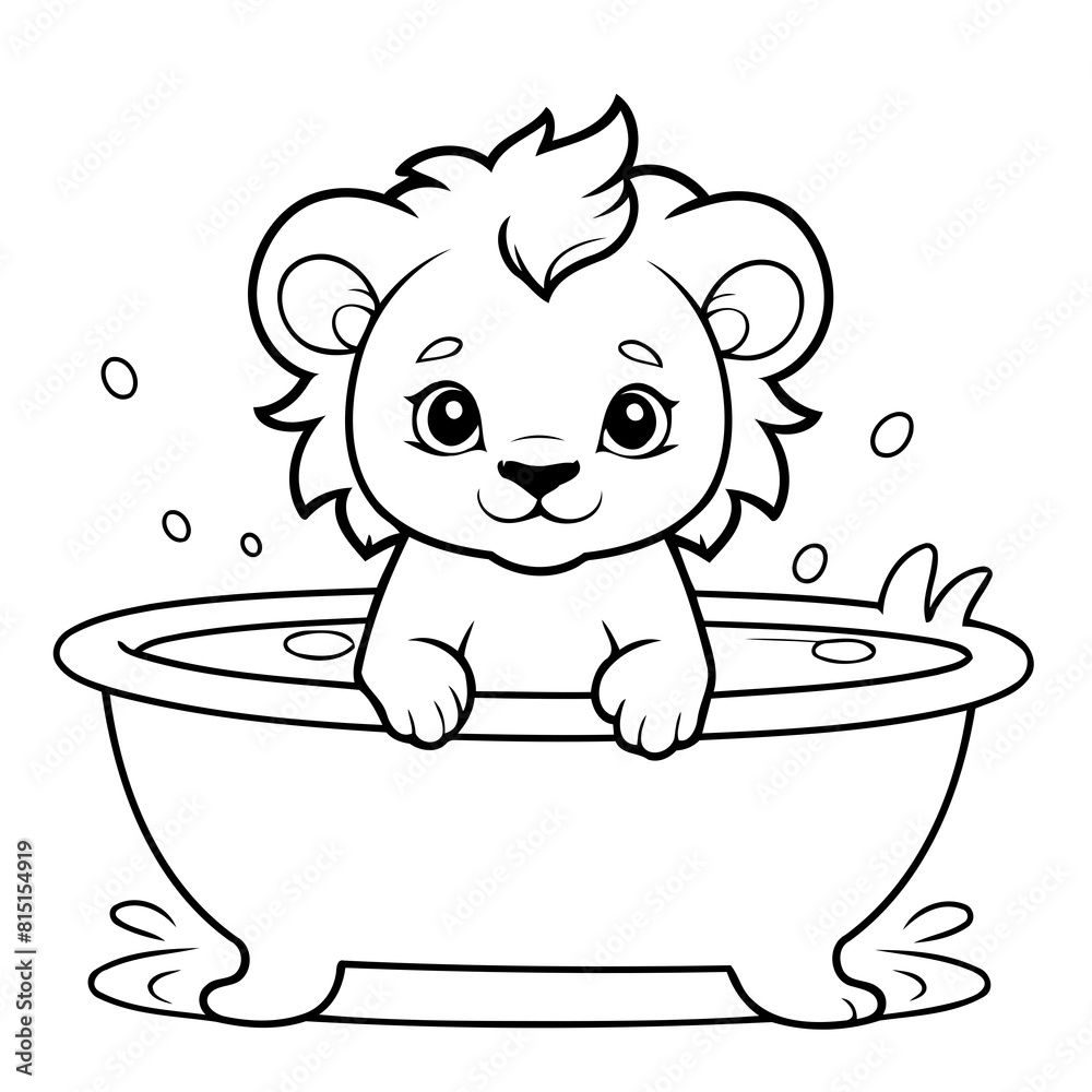 Vector illustration of a cute Lion drawing for toddlers book Vector illustration of a cute Lion drawing for toddlers book