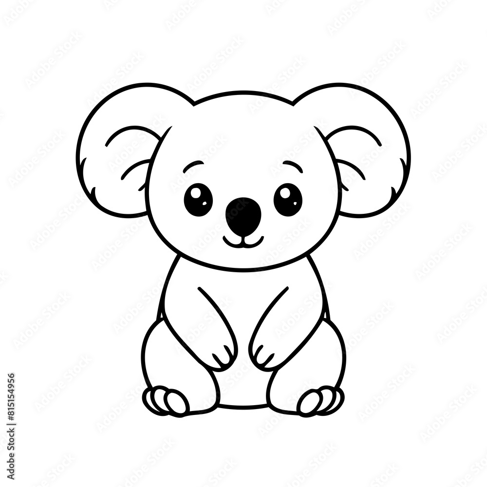 Vector illustration of a cute Koala doodle colouring activity for kids Vector illustration of a cute Koala doodle colouring activity for kids