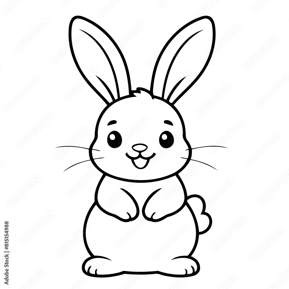 Vector illustration of a cute Rabbit drawing colouring activity Vector illustration of a cute Rabbit drawing colouring activity