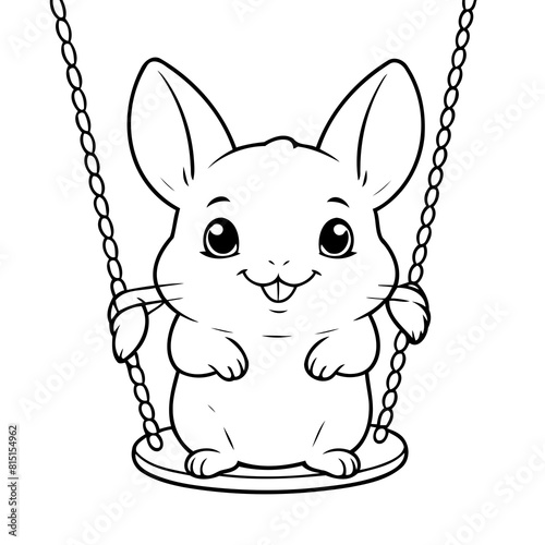 Cute vector illustration Chinchilla drawing for colouring page