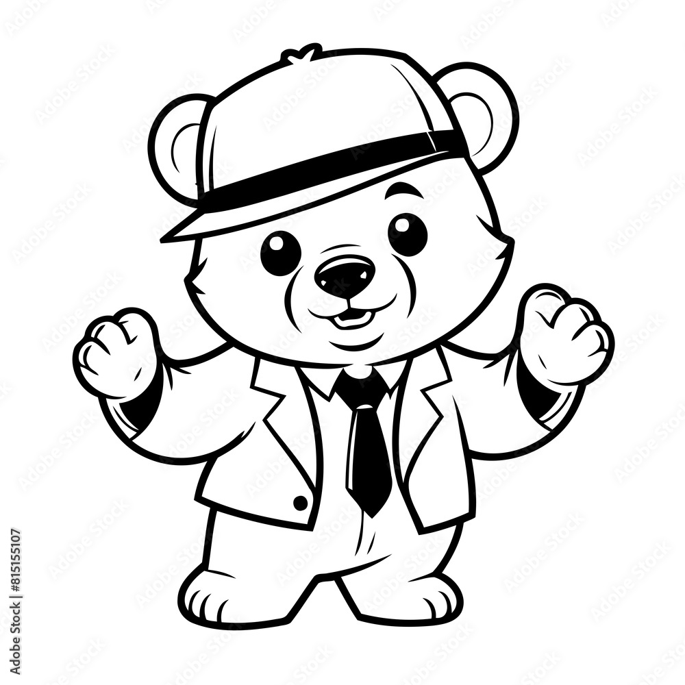 Cute vector illustration Bear doodle for toddlers worksheet Cute vector illustration Bear doodle for toddlers worksheet