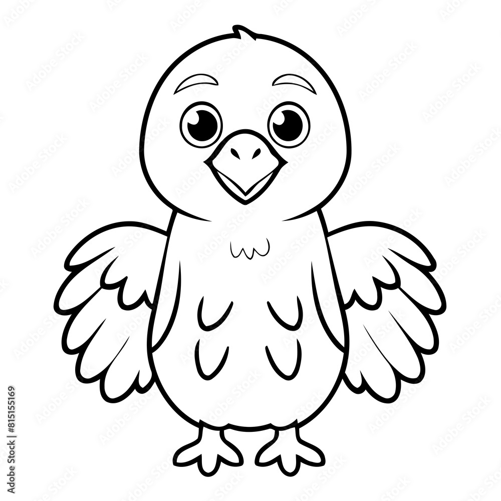 Fototapeta premium Simple vector illustration of Condor drawing for toddlers coloring activity