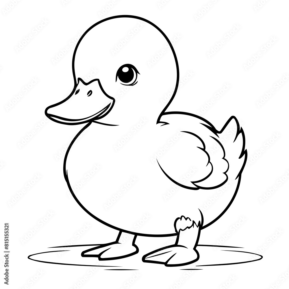 Vector illustration of a cute Duck drawing for toddlers book Vector illustration of a cute Duck drawing for toddlers book